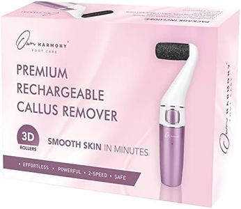 Electric Foot File, Rechargeable Foot Callus Remover: Professional Spa Pedicure Kit and Foot Scrubber Tools, Cracked Heel Repair Feet Care by Own Harmony - Best for Dry, Dead, Hard Skin - 3 Rollers
