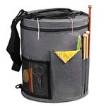 SumDirect Knitting Bag, Yarn Organizer Tote Bag Portable Storage Bag for Yarns, Carrying Projects, Knitting Needles, Crochet Hooks, Manuals and Other Accessories (Gray)
