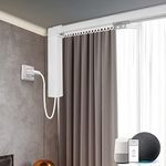 Yoolax Motorized Curtain Rod Compatible with Alexa Hardwired Smart Electric Drape Track System with Remote (88-157" W)