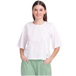 MriMa Organic Cotton Yoga Top with 3/4 Sleeve, Side Slit, Breathable Design for Women & Girls- White (Mallika) (XL)