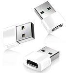 BASESAILOR USB to USB C Adapter for Apple iPhone 16 15 Car Charger Adapter 3Pack,Type C Female to USB A Male Cable Block Converter for iPhone 12 13 14 Pro Max,Airpod 4,iPad,Watch 10,Galaxy S24,Z Fold