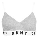 DKNY Women's Cozy Boyfriend Wirefree Pushup Bra, Heather Gray/White/Black, Medium