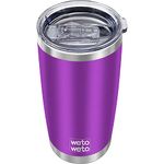 WETOWETO 20oz Tumbler, Stainless Steel Vacuum Insulated Water Coffee Tumbler Cup, Double Wall Powder Coated Spill-Proof Travel Mug Thermal Cup for Home Outdoor (Purple, 1 Pack)