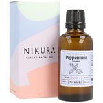 Nikura Peppermint (Arvensis) Essential Oil - 50ml | 100% Pure Natural Oils | Perfect For Hair Care, Spider Repellent, Energy Boost, Candle Making | Great For Skin, Headache Relief | Vegan & UK Made