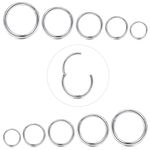 Adramata 10 Pcs Stainless Steel 16g 18g Cartilage Hoop Earrings for Men Women Nose Ring Helix Septum Couch Daith Lip Tragus Piercing Jewelry Set 6-14mm