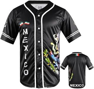 fox & fury Black Baseball Jerseys Mexico, Guatemala, El Salvador, Honduras, Venezuela, Puerto Rico, Brazil, Cuba, Nicaragua (US, Alpha, Large, Regular, Regular, Mexico)