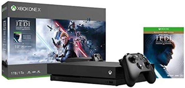 Xbox One X 1TB Star Wars Jedi Bundle Console - Xbox One X Console & Controller included - Digital download of Star Wars Jedi game - 12GB RAM 1TB HDD - 4K Blu-ray & Streaming - Custom AMD Octa-