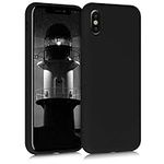 kwmobile Case Compatible with Apple iPhone X Case - Slim Protective TPU Silicone Phone Cover - Black