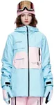 HIGH EXPERIENCE Ski Jacket Snowboard Coat Snow Winter Waterproof Insulated Windproof Baggy Warm Hooded Jacket for Men Women (US, Alpha, Small, Regular, Regular, Light Blue)
