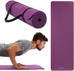 Gaiam Essentials Yoga Fitness & Exercise Mat, Purple, 72" L x 24" W x 10mm Thick