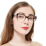 High Power Readers 6.0 for Women By OCCI CHIARI Big Reading Glasses with Strong Hinges 1.0+ 1.25+ 1.5+ 1.75+ 2.0+ 2.25+ 2.5+ 2.75+ 3.0+ 3.5+ 4.0+ 5.0+ 6.0+ (Black/Transparent)