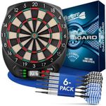DartPro Electronic Dartboard for 1-8 Players – 65 Game Variants with Double In & Double Out – Wireless Soft Tip Dart Board Set with 6 Darts, LCD Display, Sound Effects – Professional Dart Machine