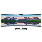 PHILIPS 499P9H1/94 P Line 49" (48.8 cm) Super Wide Curved Business Monitor | 5120 x 1440 Dual QHD | USB-C Docking & Pop-Up Webcam || 32:9 Curved Display for Enhanced Productivity