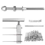 Muzata 60 Pack Cable Railing Kit Hand Swage Threaded Stud Tensioner for 1/8" Cable Railing System 2x2 Metal Post Deck Stair Cable Railing Hardware Terminal T316 Stainless Steel Marine Grade CR23, CA6