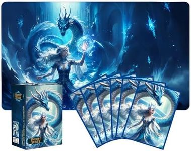 100 PCS MTG Card Sleeves with 100 PCS Perfect Fit Sleeves, Art Matte Card Sleeves with Inner Sleeves - Fit Standard Size Cards - Sovereign of The Azure Depths