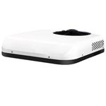 12V/24V DC RV Rooftop AC Unit with Remote Control - Truck & Camper Air Conditioner, Low Noise Cooling for Boats/Travel Trailers (White)(Dual-mode HVAC,12v)