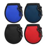 PATIKIL Golf Ball Washer Pouch, 4 Pack Portable Golf Balls Cleaner Pocket Bag with Hanging Clip for Women Men Golf Exercise, Black,Sapphire Blue,Red,Navy Blue