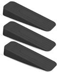 EVOKK Pack of 3 Door Stoppers/Anti-Skid, Durable & Heavy Duty Rubber Door Stop -Rugged Door Wedge Ideal for All Types of Surfaces (Black)