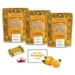 Gem Gem Ginger Candy Chewy Ginger Chews (Orange, 3.5oz (100g), Pack of 3) | Real Indonesian Ginger | Gluten Free | Non GMO | All Natural | Kettle Cooked | Vegan