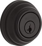 Weiser Collections Matte Black Round Deadbolt Lock, ANSI/BHMA Grade 1 Certified Front Door Lock, Kick Proof, Bump Proof & Anti-Theft Exterior Door Lock with Key, Traditional Door Locks for Entry Door