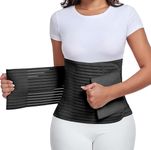 MAMODY Abdominal Binder Compression Belly Wrap for Postpartum Recovery, Belly Binder Postpartum Belly Band, Abdominal Support Belt for Women & Men (Midnight Black, M)