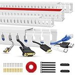 Cable Trunking Raceway Kit, Open Slot Wire Trunking for TV Cables, Cable Concealer Cable Tray 62.8 inch (4 x 15.7") Under Desk Organizer Cable Management Trunking (4Pack)