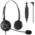 Phone Headset for Cordless Landline Phones,2.5mm Headset with Microphone Noise Canceling Volume Control, Telephone Headset Compatible with Panasonic AT&T Gigaset Grandstream Polycom Uniden Cisco Phone