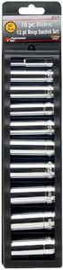 Performance Tool W38700 10-Piece 3/8-Inch Drive 12 Point Metric Deep Socket Set