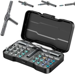 24 in 1 Magnetic Ratchet Screwdriver Set, Upgrade DIY Screwdriver 24 in 1 Multi Bit Magnetic Drive Set with Detachable Ratchet Handle, Multipurpose Repair Tool Kit for Furniture Computer Bicycle