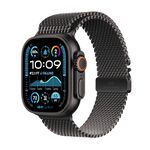 Apple Watch Ultra 2 GPS + Cellular 49mm Smartwatch, Sports Watch with Black Rugged Titanium Case with Black Milanese Loop - M. Fitness Tracker, Precision GPS, Extra-Long Battery Life, Carbon Neutral