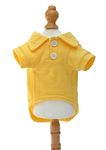 lovelonglong Basic Dog Polo Shirts Premium Cotton, Polo T-Shirts for Large Medium Small Dogs with a Two-Button Collar Blank Color Yellow XL