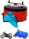 BIKEBLAZER® Semi-Automatic Full Body Bike Cover | Universal Size Compatible for All Motorcycles | Heavy Duty Device | Water Resistant | UV Safe | 100% Dust Proof | Anti-Theft & Scratch Proof Cover RFN