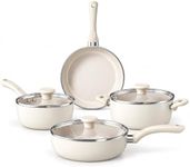 Redchef Ceramic Cookware Set 7Pcs, Nonstick Pots and Pans Set, White