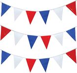 25M Red White and Blue Bunting Garland Union Jack Banner Party Decorations Supplies Sporting Events Pub Bbq Royal Theme French USA 50 Flags