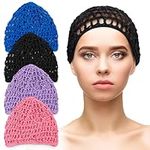 4Pcs Crochet Hair Net Head Cover - 