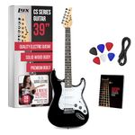 LyxPro CS 39” Electric Guitar Kit for Beginner, Intermediate & Pro Players with Guitar, Amp Cable, 6 Picks & Learner’s Guide | Solid Wood Body, Volume/Tone Controls, 5-Way Pickup - Black