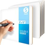 5 Pack Personal White Boards for Students - 9x12 Dry Erase Boards Classroom Pack - Dry Erase Lap Board Classroom Whiteboards for Students Double Sided White Boards Class Set Whiteboards for Kids