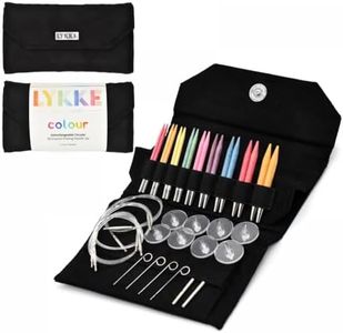 Lykke Interchangeable Knitting Needles, Color Wooden 3.5", Knitting Needles Set - Black Vegan Suede