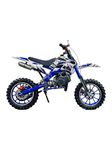 Amaze ZR 50cc Petrol Dirt Bike for Kids | 2 Stroke Mini Off Road Bike | Dual Start | Disc Brake | Rear Suspension | Max Speed 45 km/h | Kids Mini Motorcycle (Blue)