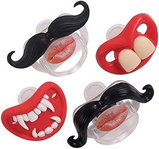 YAPROMO Funny Toddler Orthodontic Mustache Pacifiers for Babies, BPA Free, Latex Free-4 Pack