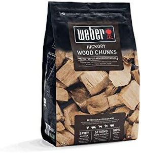 Weber Morceaux de bois de Hickory (paquet de 1,5kg) - Pour fumer de la volaille, du porc, du gibier et du bœuf, arôme intense et légèrement sucré, 100% de bois naturel (17619)