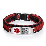 Theluckytag Medical Bracelets for Men Women with QR Code Medical Alert ID Bracelets Sport Boy Girl - Nylon Waterproof Wristband Fits Wrists Up to 9 inches - More Space Custom Emergency Medical ID