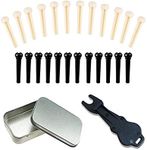 24pcs Acoustic Guitar Bridge Pins Pegs with 1pc Bridge Pin Puller Remover, Ivory & Black