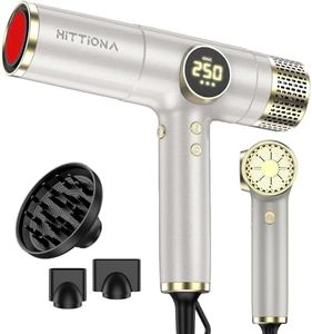 Infrared Ionic Hair Dryer with Diffuser - 2000W Dual Voltage Blow Dryer Gift for Women, Fast Drying, Frizz Control, Lightweight & Low Noise, Red Light & Negative Ions, European Travel 110V-240V
