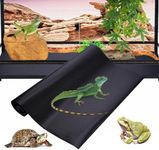 LEOLIO 17.7 x 40 Inch Bearded Dragon Tank Accessories, Non-Adhesive Reptile Carpet Liner for Leopard Gecko, Snake, Lizard, and Tortoise, Terrarium Mat Bedding for Tank Flooring (Black)