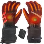 Heated Gloves for Men Women,Rechargeable Heated Gloves with 7.4V/2 5000mAh Battery 4 Temperature Levels,Waterproof Touchscreen Electric Heating Hand Warmer Gloves for Motorcycle Skiing Hunting (S)