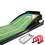 CHAMPKEY Professional Hazard Golf Putting Green with Putting Gates and Putting Mirror - Featuring Progressive Slope Tech and Noise Reduction Tech on Golf Putting Mat