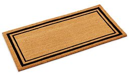 Kempf Double Border Large Coco Coir Mat, Rubber Vinyl Backing, Great for Double Doors, Indoor Outdoor Entrance Rug, 22 x 36-Inch, Black