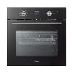 Midea 71L, 60cm Wide, Single Electric Built-in Fan Oven with Air Fry, 12 Oven Functions, Aqua Clean, LED Display, Convection, ECO, MultiLevel Cooking, Color Black - MBO65M90D2-BK