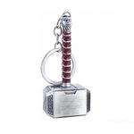 Multibao Keychain Keyring Marvel Thor's Hammer Solid Single Piece Won't Snap Mjolnir Silver & Brown